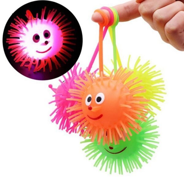 LED Puffer Balls Toy, Glowing Puffer Balls with Hanging Loop Flashing Puffer Light