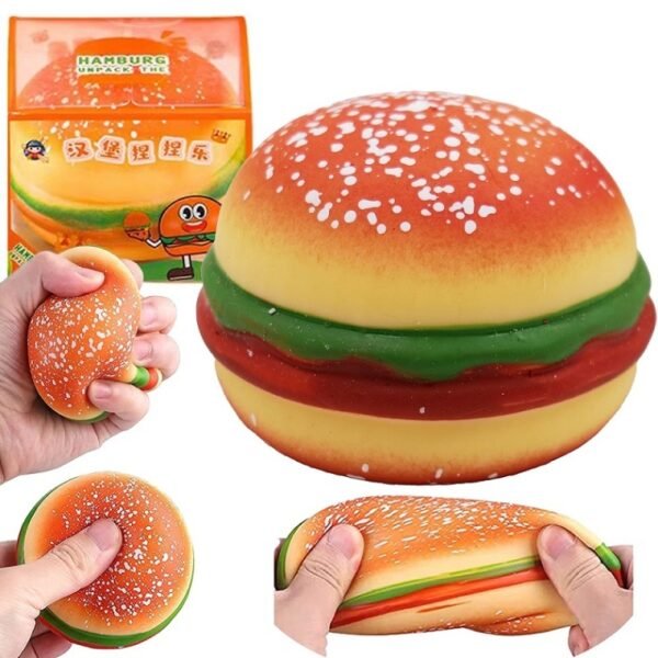 Silicone Burger Squeeze Fidget Ball- 1pc