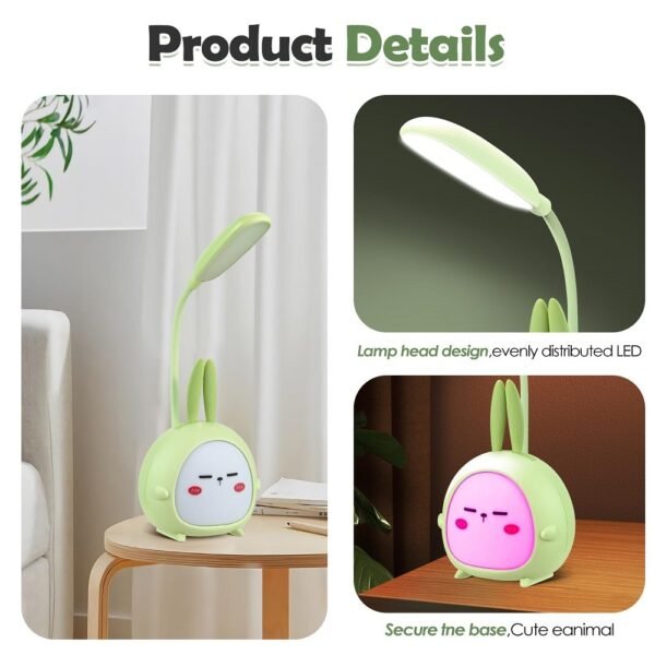 Foldable Cartoon Elf table lamp, USB Rechargeable Reading Light Eye Protective Night Light