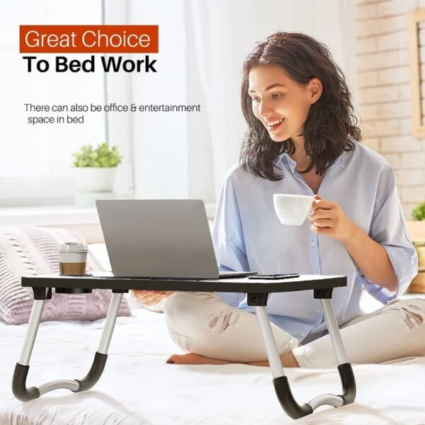 Foldable Laptop Table -Black For Reading, Writing, Eating, On Bed