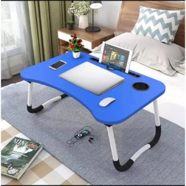 Foldable Laptop Table-Blue For Reading, Writing, Eating, On Bed